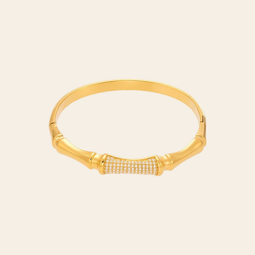 The Bamboo Bangle in gold