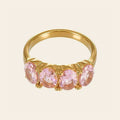 The Blush Ring with four pink oval stones