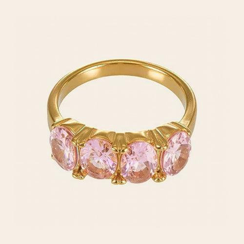 The Blush Ring with four pink oval stones