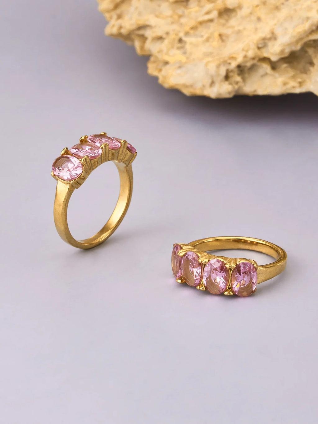 Two Blush Rings styled together