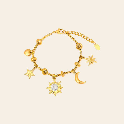The Celestial Charm Bracelet in gold