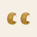 The Honeycomb Hoops in gold