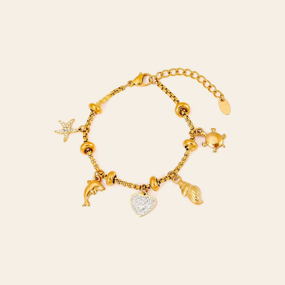 The Seaside Charm Bracelet in gold