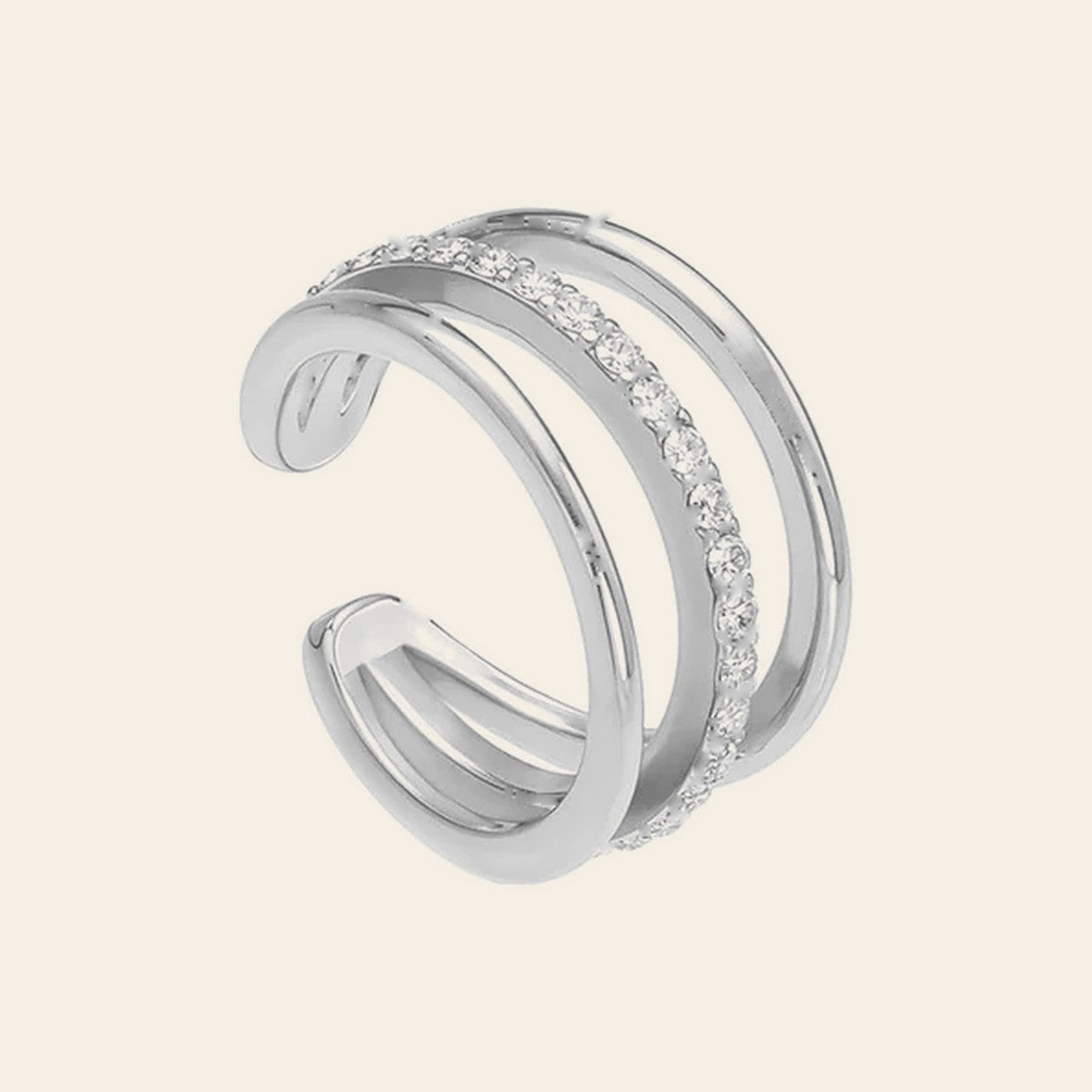 The Tier Ear Cuff in silver