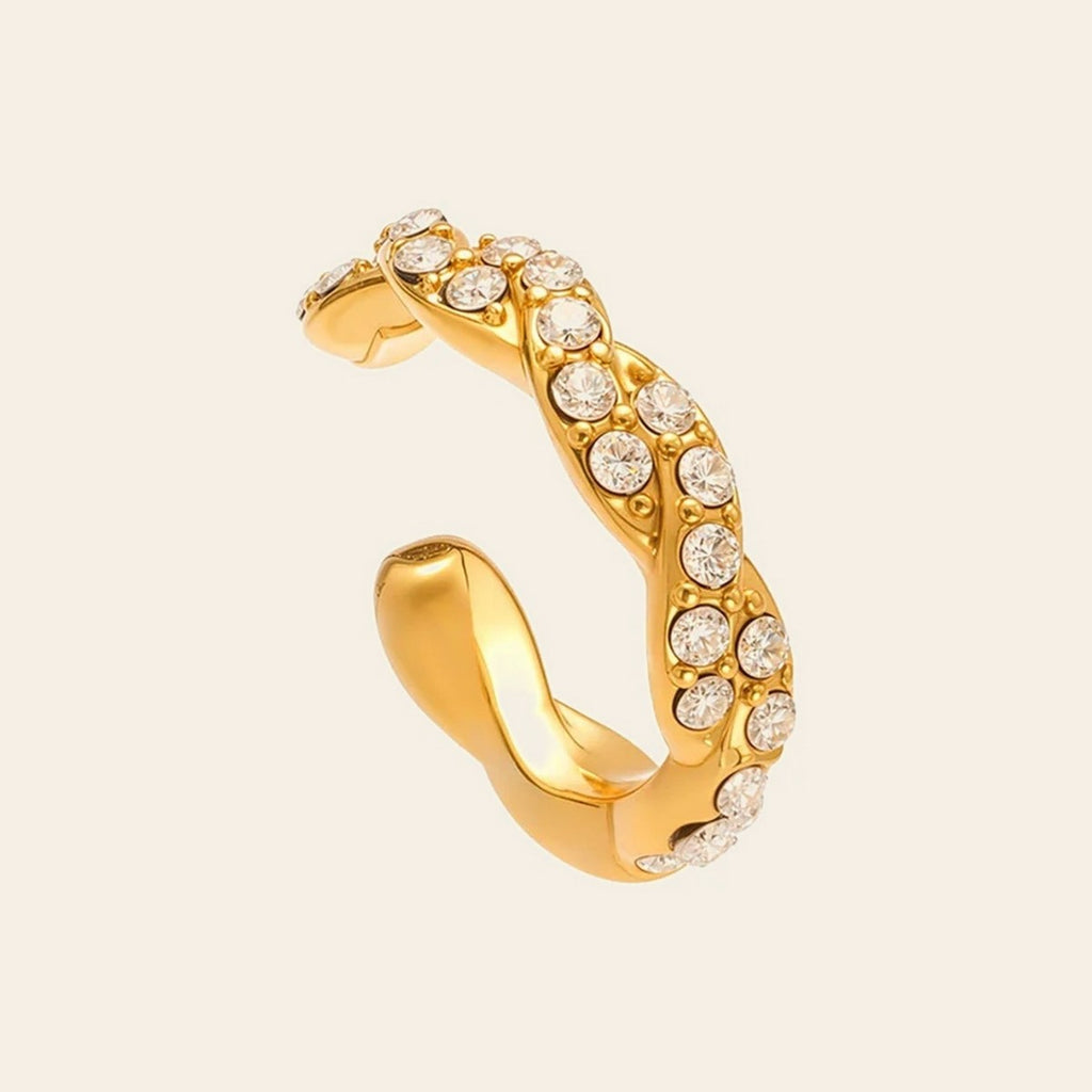 The Twist Ear Cuff in gold
